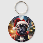 De Franse Bulldog Kerst Sleutelhanger (Voorkant)
