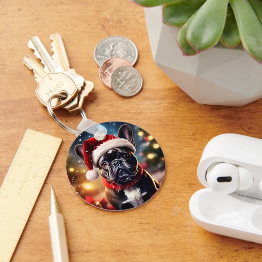 De Franse Bulldog Kerst Sleutelhanger (Bureau)