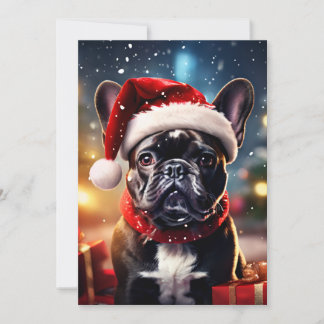 De Franse Bulldog Kerstmis Direct Downloaden Feestdagenkaart