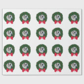 De Franse Bulldog kerstmis met grote hond Foto & J Cadeaupapier (Vlak)