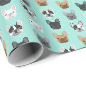 De Franse Bulldog ziet er schattig uitzien als ver Cadeaupapier (Rol Hoek)