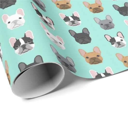 De Franse Bulldog ziet er schattig uitzien als ver Cadeaupapier (Rol Hoek)