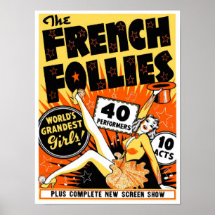 De Franse Follies, 1930. Vintage Pin-up Poster