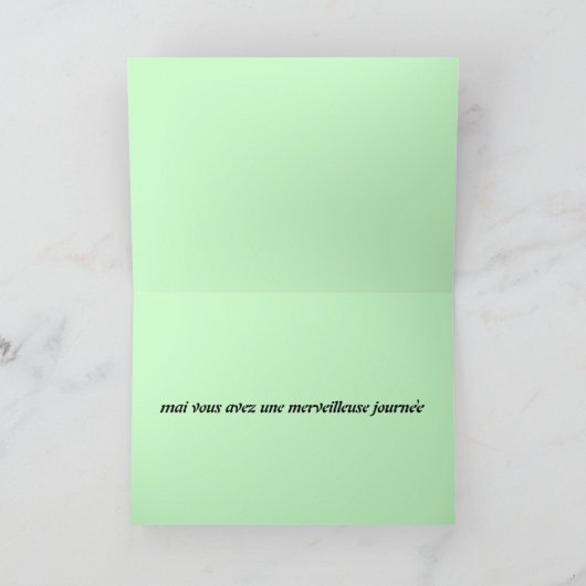 De Franse Gelukkige Kaart van de Verjaardag (Binnen)