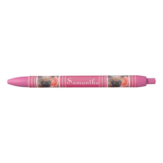 De Franse gepersonaliseerde pen van de Buldog Roze (Voorkant)