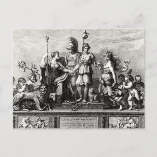 De Franse grondwet Briefkaart (Voorkant)