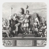 De Franse grondwet Vierkante Sticker (Voorkant)