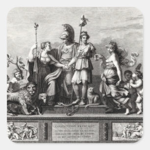 De Franse grondwet Vierkante Sticker