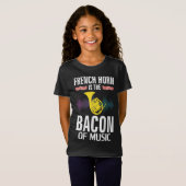 De Franse Hoorn is de bacon of Music Funny Orchest T-shirt (Voorkant volledig)