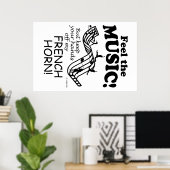 De Franse horn voelt de muziek Poster (Thuiskantoor)