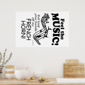 De Franse horn voelt de muziek Poster (Keuken)