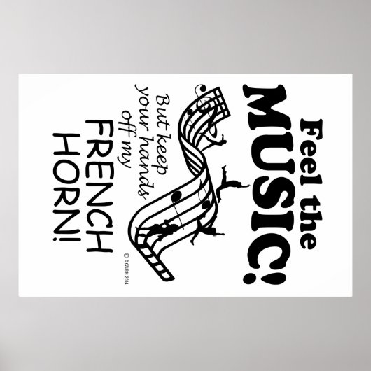 De Franse horn voelt de muziek Poster (Voorkant)