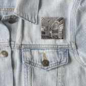 De Franse Kamer van Koophandel Vierkante Button 5,1 Cm (In situ)