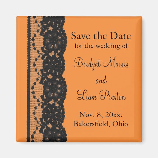 De Franse kant bewaart de Datum Magnet (oranje) (Voorkant)