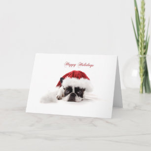 De Franse Kerstkaart van de Buldog Feestdagen Kaart
