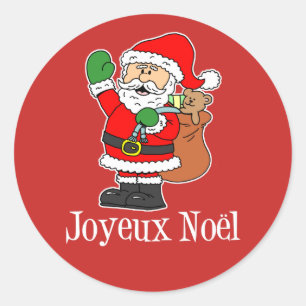 De Franse Kerstman Joyeux Noel van Kerstmis (OP Ronde Sticker