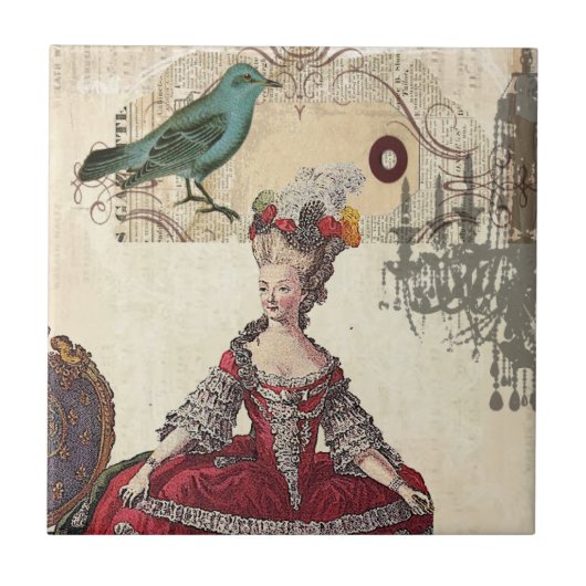 De Franse koningin Marie Antoinette (Parijs) Tegeltje (Voorkant)