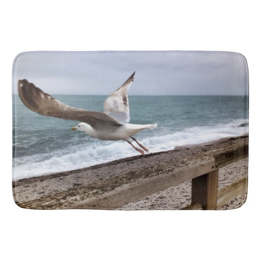 De Franse meeuw van Etretat Badmat (Voorkant)