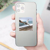 De Franse meeuw van Etretat Sticker (Telefoon)
