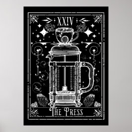 De Franse pers koffie tarot Kaart Poster