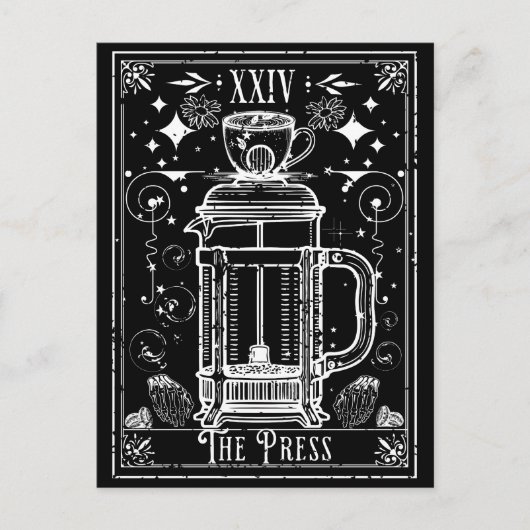 De Franse Pers Koffie Tarotkaart Briefkaart (Voorkant)