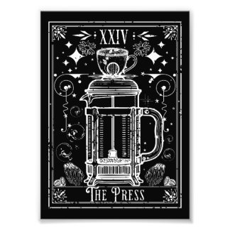 De Franse Pers Koffie Tarotkaart Foto Afdruk