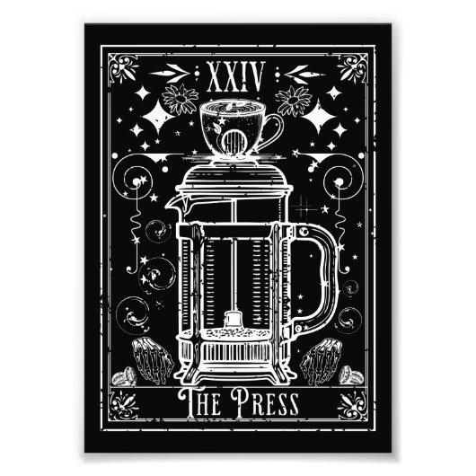 De Franse Pers Koffie Tarotkaart Foto Afdruk (Voorkant)