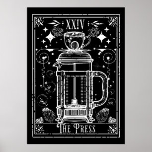 De Franse Pers Koffie Tarotkaart Poster