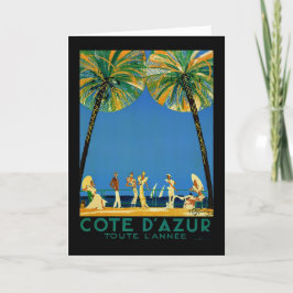 De Franse Reis van vintage D'Azur van de Kooi Feestdagen Kaart