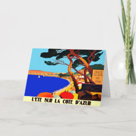 De Franse Reis van vintage D'Azur van de Kooi Feestdagen Kaart