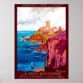 De  Franse reisposter Bretagne Coast Poster