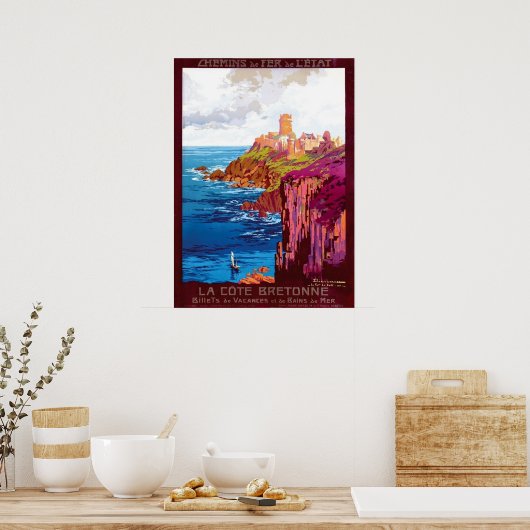 De  Franse reisposter Bretagne Coast Poster (Keuken)