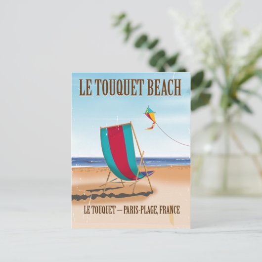 De  franse reisposter Le Touquet Beach Briefkaart (Staand voorkant)