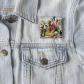 De Franse Republiek Vierkante Button 5,1 Cm (In situ)