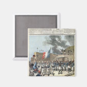 De Franse vlag die Abomey ingaat Magneet (Voorkant / Achterkant)