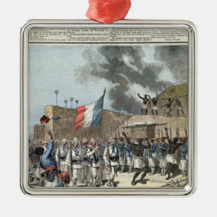 De Franse vlag die Abomey ingaat Metalen Ornament