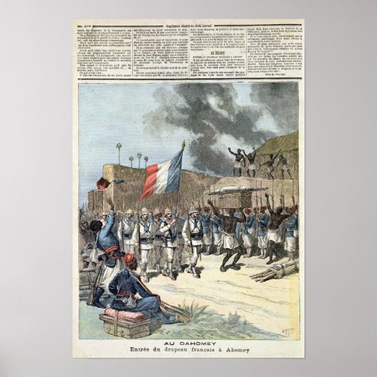 De Franse vlag die Abomey ingaat Poster (Voorkant)