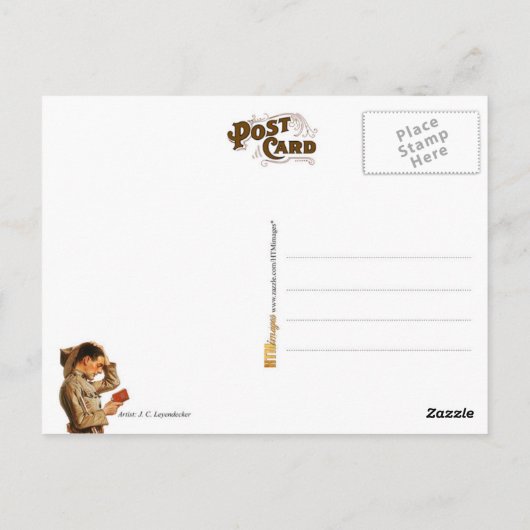 De Franse vrouw en de Nervee Soldaat Briefkaart (Achterkant)