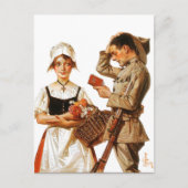 De Franse vrouw en de Nervee Soldaat Briefkaart (Voorkant)