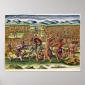 De Fransen helpen de Indiërs in strijd Poster (Voorkant)