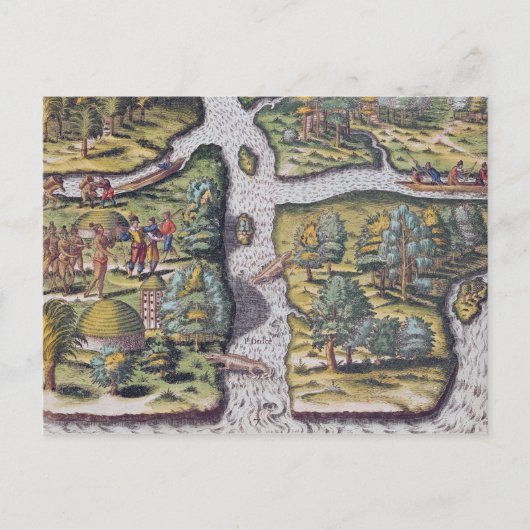 De Fransen links in Fort Charles lijden Briefkaart (Voorkant)