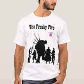 De Freaky Five in zwart silhouet op wit T-shirt (Voorkant)