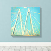De Fred Hartman Bridge Canvas Afdruk (Insitu (Houten vloer))