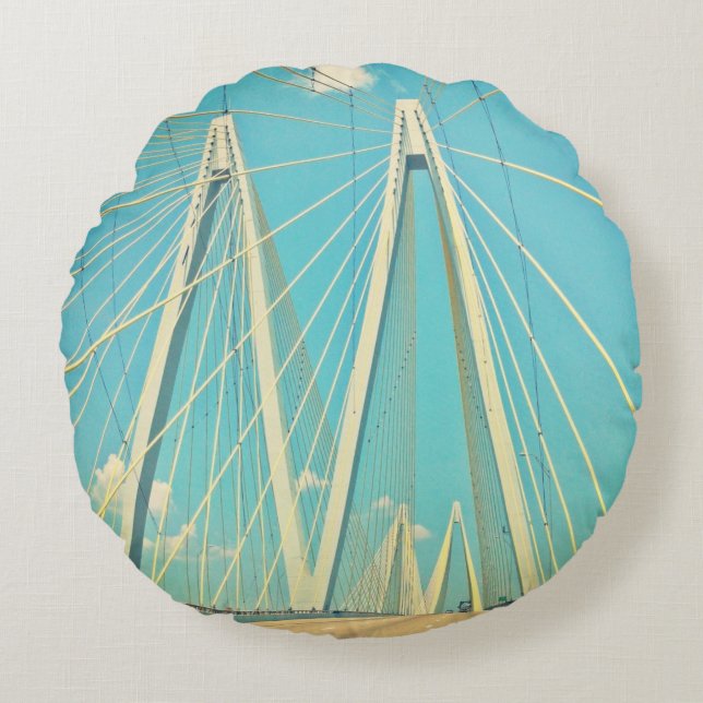 De Fred Hartman Bridge Rond Kussen (Voorkant)