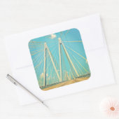 De Fred Hartman Bridge Vierkante Sticker (Envelop)