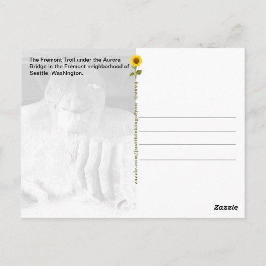 De Fremont Troll, Seattle, WA - briefkaart (Achterkant)