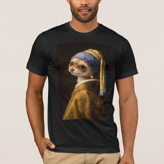 De Fret met een Parel Oorring T-shirt (Voorkant)