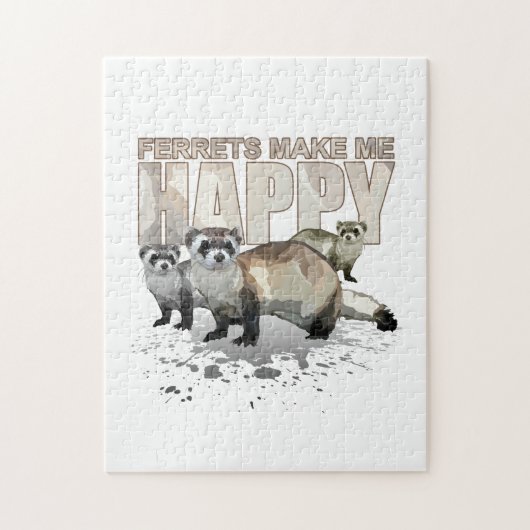 De fretten maken me gelukkig legpuzzel (Verticaal)