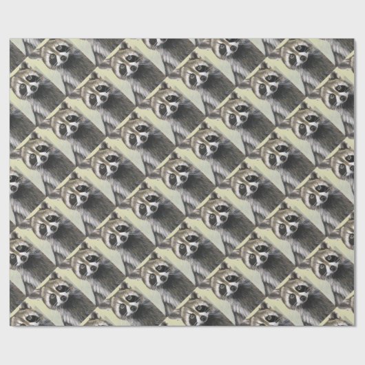 De Friendly Raccoon Cadeaupapier (Vlak)