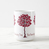 De Friendship Tree - Cranberry en White Mok (Center)